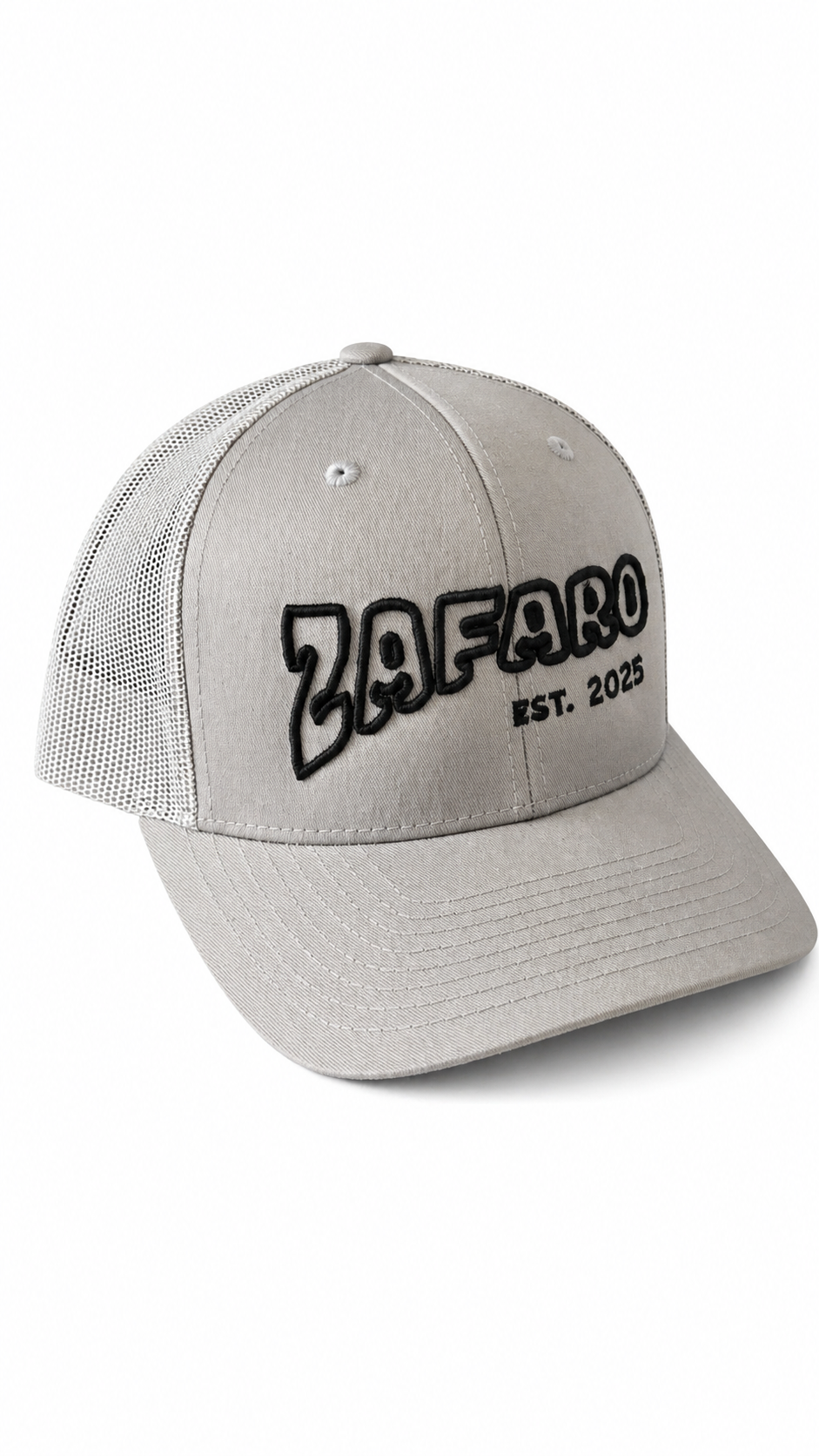 The Simple Light Grey and Black Trucker Cap